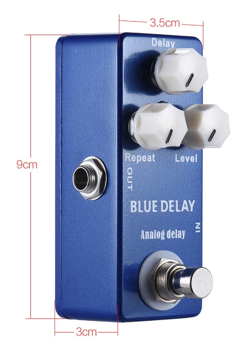 MOSKYAudio Mosky Delay Guitar Effect Pedal with True Bypass Switch (Blue delay) - Image 3
